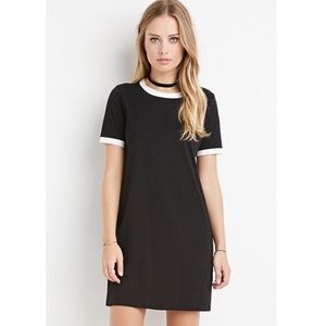 Forever 21 T shirt dress black & white Medium